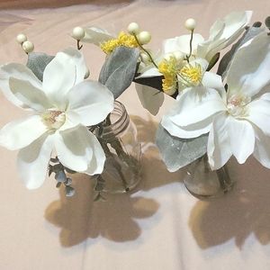 2 Premade Faux Bouquet in Jar